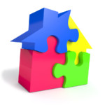 3D House made of Puzzle Pieces